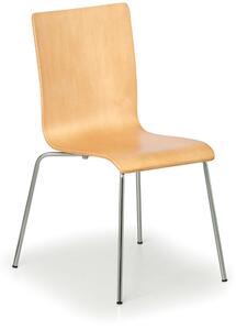 Krzesło drewniane z konstrukcją chromowaną CLASSIC, orzech