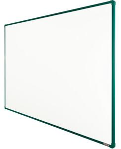 Biała tablica do pisania magnetyczna z powierzchnią ceramiczną boardOK, 1800 x 1200 mm, zielona ramka