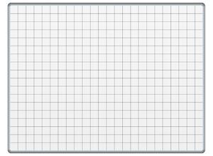 Biała ceramiczna tablica do pisania markerami z nadrukiem ekoTAB, 1200 x 1000 mm, kwadraty/siatka