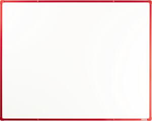 Biała ceremiczna tablica magnetyczna boardOK, 150x120 cm, czerwona ramka