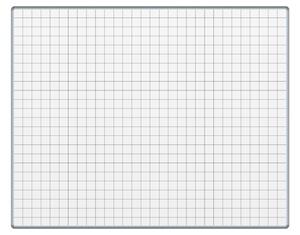 Biała ceramiczna tablica do pisania markerami z nadrukiem ekoTAB, 1500 x 1200 mm, kwadraty/siatka