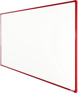 Biała tablica do pisania magnetyczna z powierzchnią ceramiczną boardOK, 2000 x 1200 mm, czerwona ramka