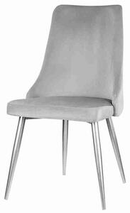 Volcan krzesło tapicerowane szare - welur