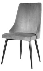 Top krzesło tapicerowane szare - welur