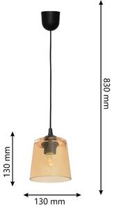 Lampa klosz LUCEA W-KM 8010/1 BK+GO