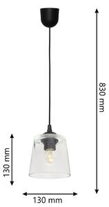 Lampa klosz LUCEA W-KM 8010/1 BK+TR