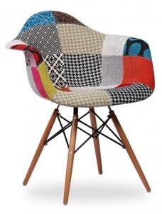 Fotel MILANO patchwork kolorowy tapicerowany inspirowany