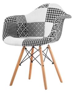 Soira krzesło tapicerowane biało czarne - tkanina