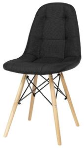 Ragnar krzesło tapicerowane czarne - tkanina