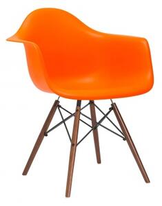 Fotel MILANO pomarańczowy nogi orzech inspirowany