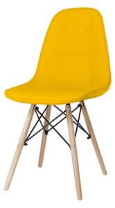 Ivar krzesło tapicerowane żółte - ekoskóra
