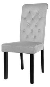Emi krzesło tapicerowane szare pikowane - welur