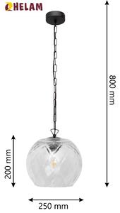 Lampa szklana wisząca MARILLA W-KM 8011/1 TR+BK