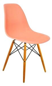 Krzesło MILANO jasna brzoskwinia nogi bukowe skandynawskie inspirowane