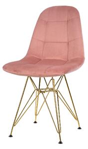 Ragnar krzesło tapicerowane rózowe - welur