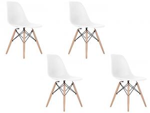Zestaw 4 krzeseł MILANO białe nogi bukowe skandynawskie inspirowane