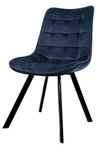 Cornelius krzesło tapicerowane niebieskie - welur