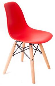 Krzesło dziecięce MILANO czerwone nogi bukowe skandynawskie inspirowane