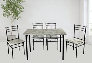 Zestaw kuchenny Julia 1 marmur stół prostokątny 110x60 + 4 krzesła