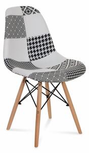 Krzesło Milano patchwork czarno białe tapicerowane inspirowane
