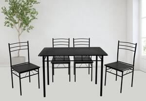 Zestaw kuchenny Julia 2 czarny stół prostokątny 110x60 + 4 krzesła