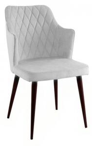 Krzesło KARO jasno szare tapicerowane z podłokietnikami