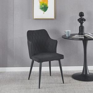 Krzesło KARO czarne tapicerowane z podłokietnikami