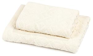 Zestaw Rio ręcznik i ręcznik kąpielowy kremowy, 50 x 100 cm, 70 x 140 cm