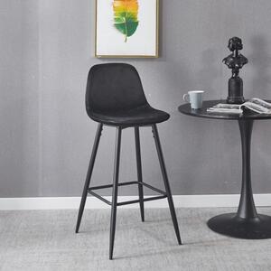 Hoker tapicerowany NILSON czarny krzesło barowe welur