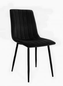 Krzesło do salonu Alan czarne tapicerowane welur