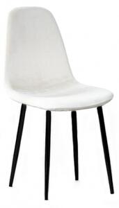 Krzesło tapicerowane do salonu Fox I kremowe nogi czarne welur