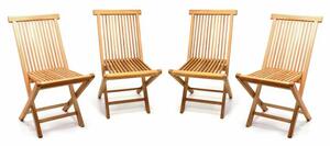 Zestaw 4 sztuk - krzesło ogrodowe DIVERO - drewno tekowe