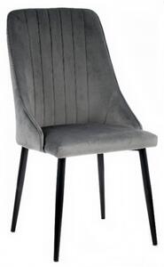 Krzesło Lorent ciemno szare tapicerowane welur