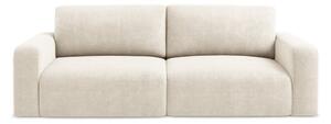 Kremowa rozkładana sofa ze schowkiem z tkaniny szenilowej 252 cm Kona – Makamii