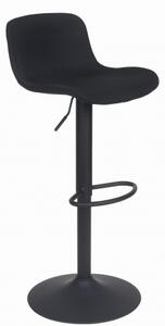 Hoker regulowany Moss III czarny krzesło barowe tapicerowany obrotowy
