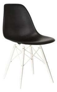 Krzesło MILANO czarne nogi bukowe białe skandynawskie inspirowane