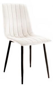 Krzesło do salonu Alan kremowe tapicerowane welur