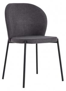 Krzesło LENA szare nogi czarne tapicerowane