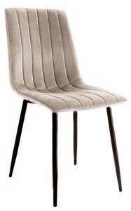Krzesło do salonu Alan beżowe tapicerowane welur