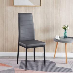 Krzesło FABIA szare tapicerowane eko skóra