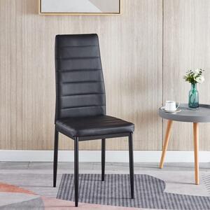 Krzesło FABIA czarne tapicerowane eko skóra