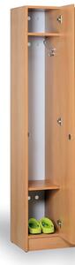 Drewniana szafa ubraniowa, 3 przegródki, 1900 x 900 x 420 mm, orzech