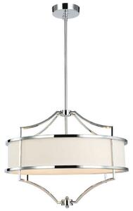 Lampa sufitowa chrom 4 punktowa Stesso cromo M kremowy abażur - Orlicki Design