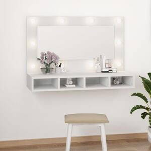 Szafka z lustrem i oświetleniem LED, biała, 90x31,5x62 cm