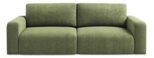 Zielona rozkładana sofa ze schowkiem z tkaniny szenilowej 252 cm Kona – Makamii