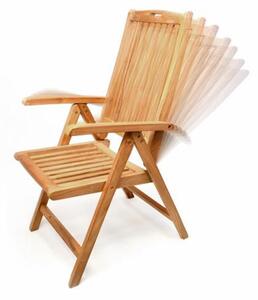 Tekowe krzesło składane DIVERO, 2 sztuki