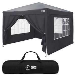 Pawilon ECD Niemcy, 3x3 m, antracytowy, wodoodporny, stabilny, odporny na warunki zimowe, pawilon skadany typu "pop-up", pawilon ogrodowy, namiot ogrodowy skadany, pawilon imprezowy do uytku zewntrznego