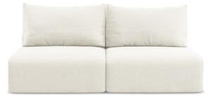 Kremowa aksamitna rozkładana sofa ze schowkiem 216 cm Kalena – Makamii