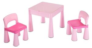 New Baby Komplet dla dzieci stolik i krzesełka 3 elem., różowy