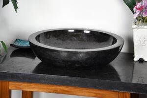 Umywalka kamienna - czarny polerowany marmur DIVERO